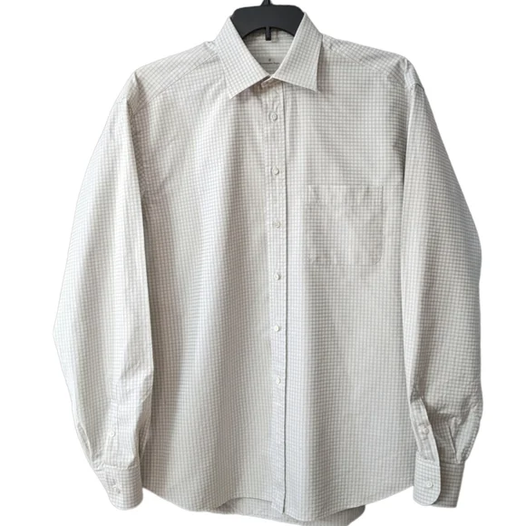 ermenegildo zegna dress shirt White Navy Blue Stripes 41 - 16 This ensures an impeccably smooth and wrinkle ZEGNA - Oasi Lino Shirt